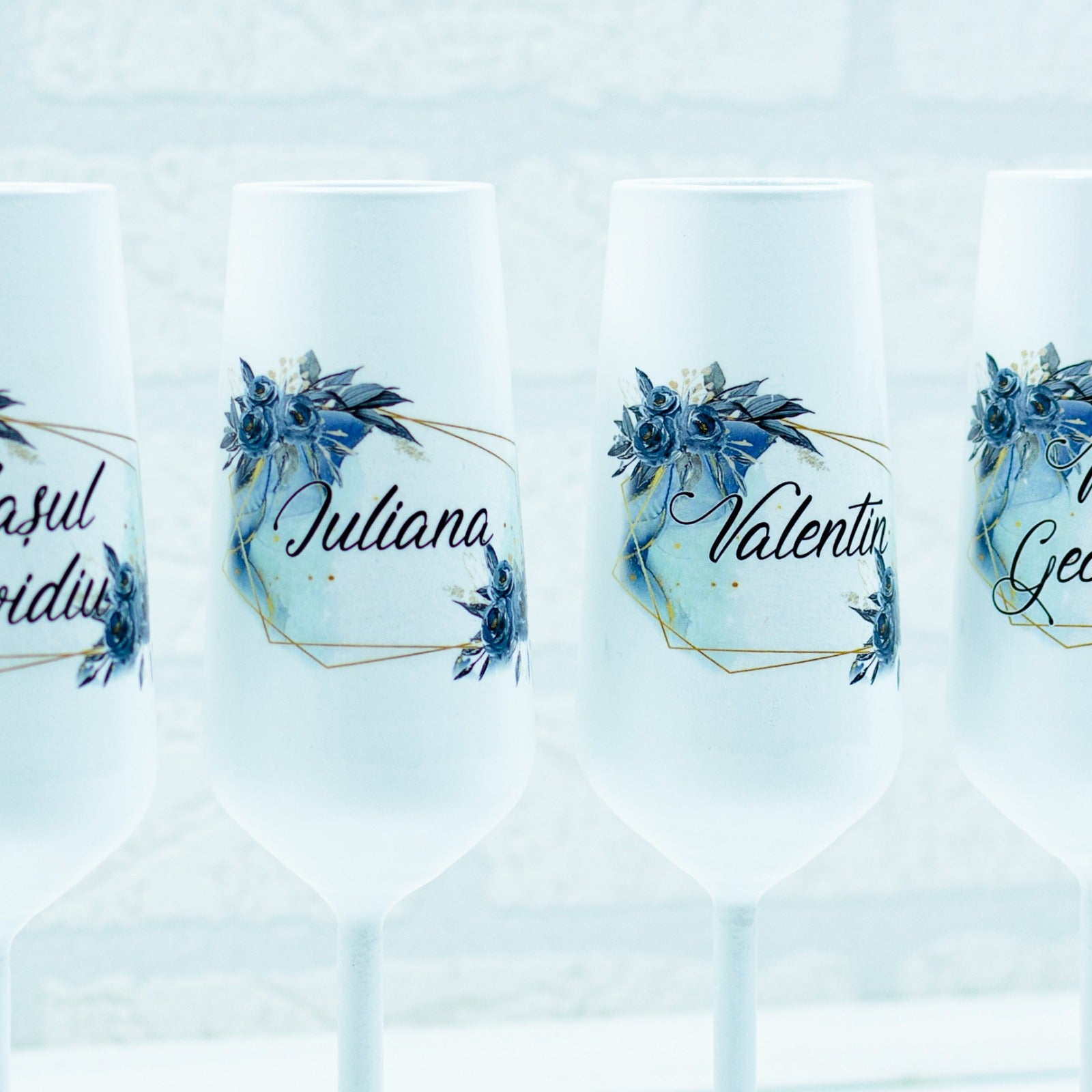 Set pahare Nunta Albastru regal - RoHandWork