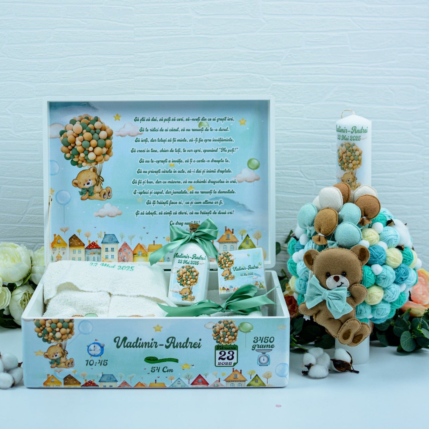 Set trusou botez Ursuletul vesel RoHandWork