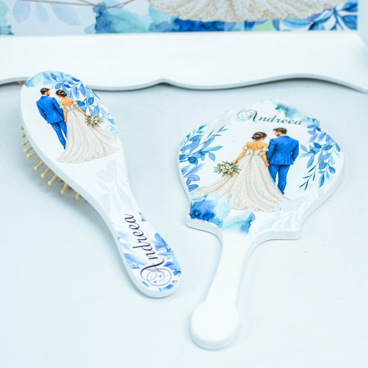 Set personalizat pentru gatitul miresei Albastru Regal RoHandWork