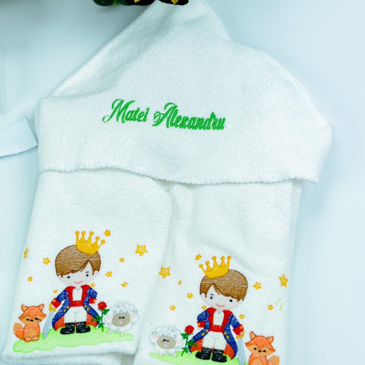 Set trusou botez Micul Print pe luna RoHandWork