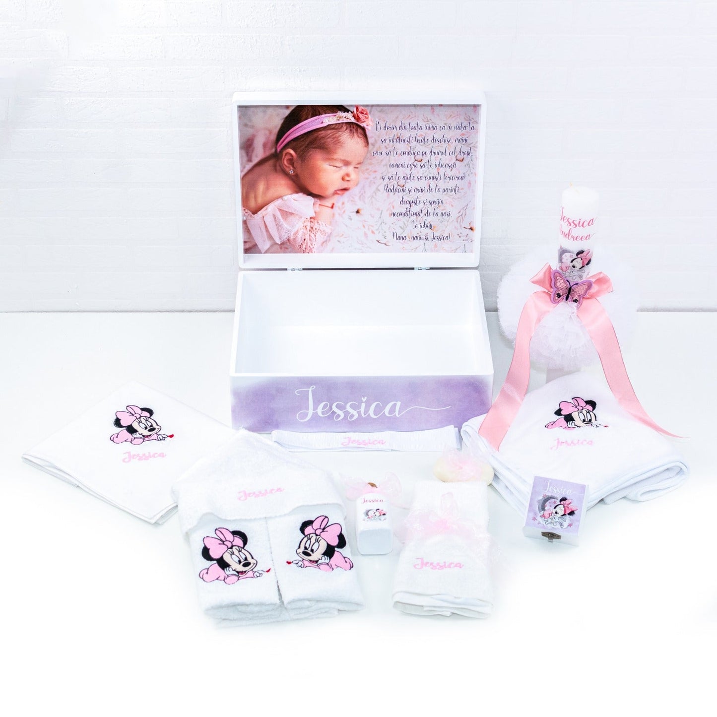 Set trusou botez Baby Minnie 3 RoHandWork