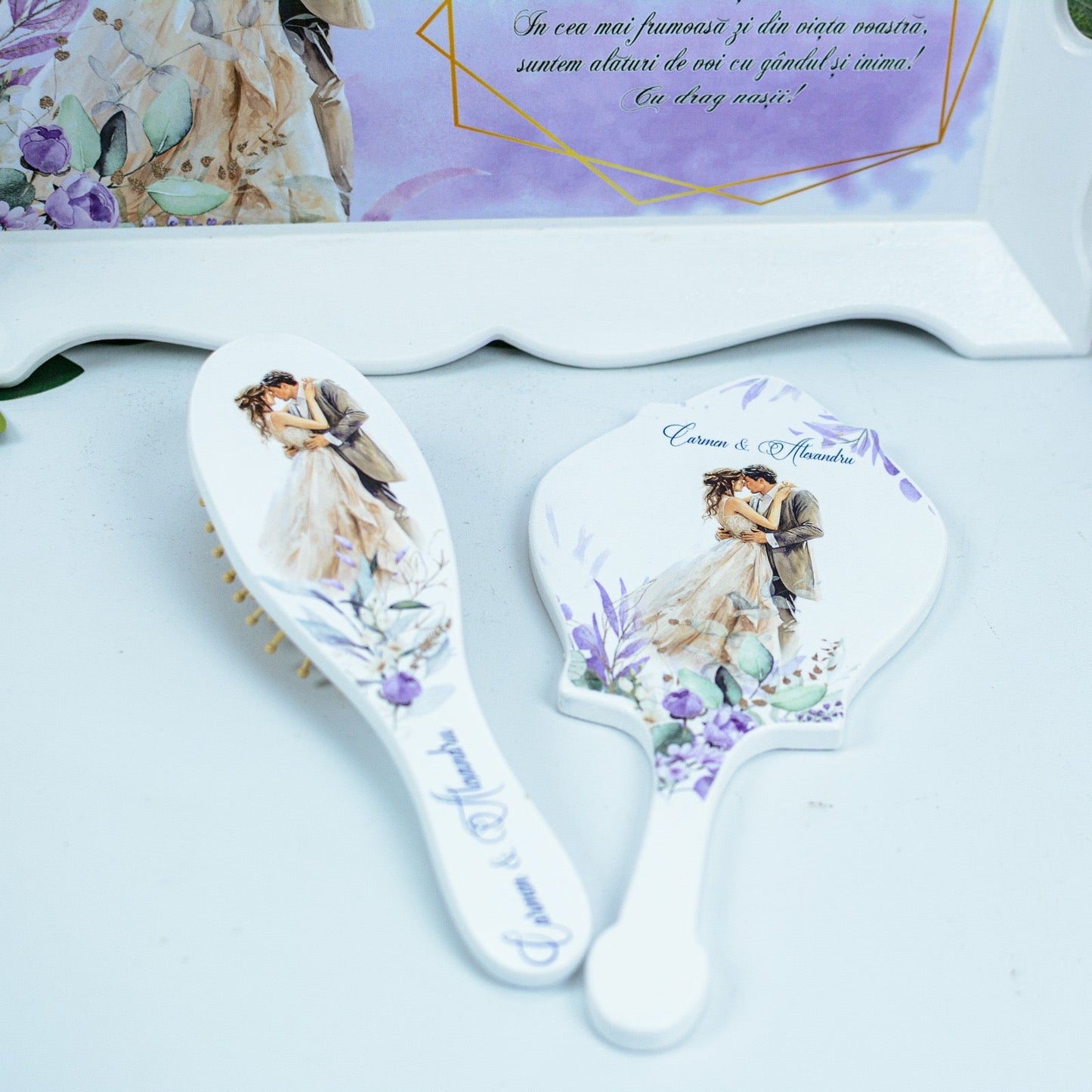 Set gatitul miresei Purple Love story RoHandWork