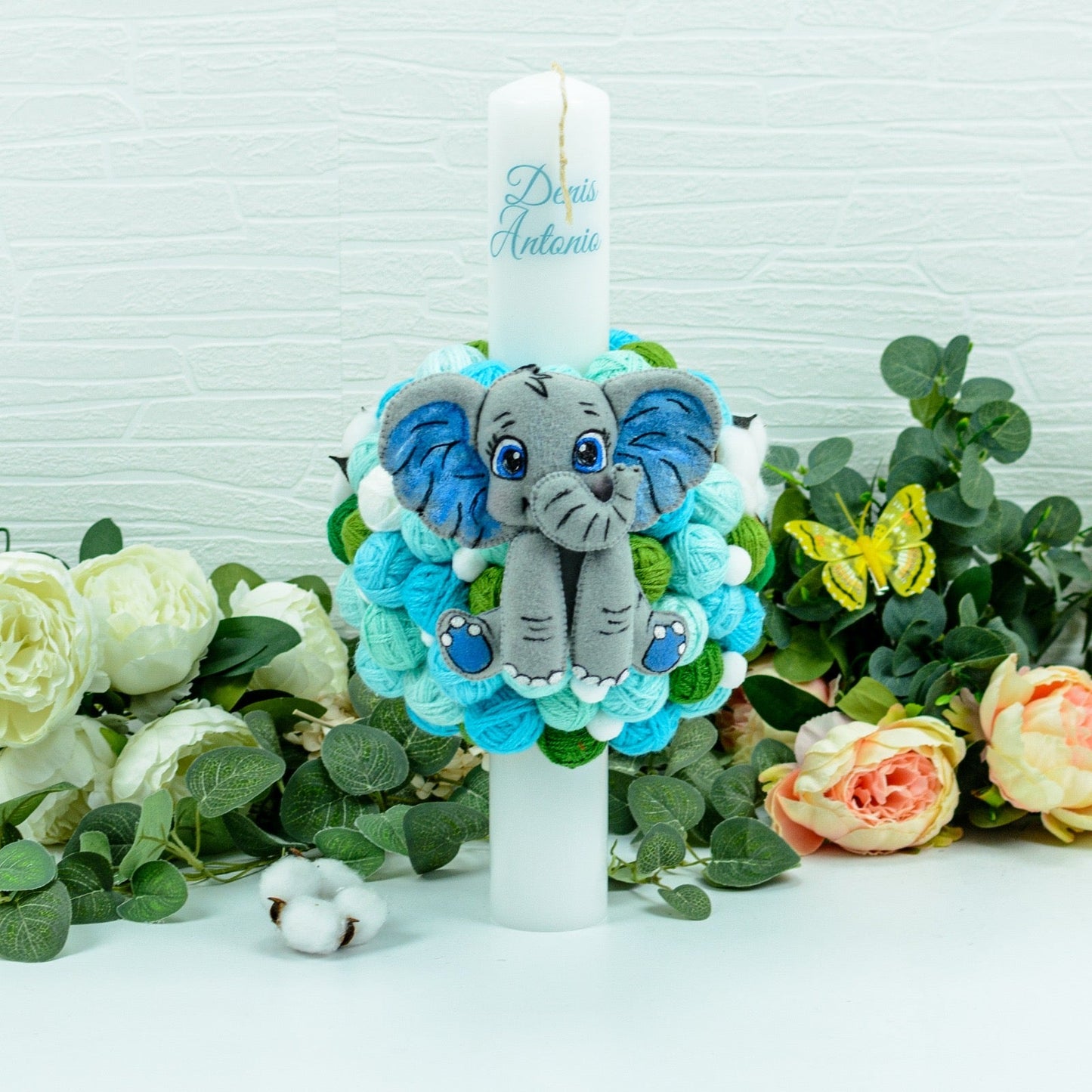 Lumanare Botez gheme Elefant RoHandWork