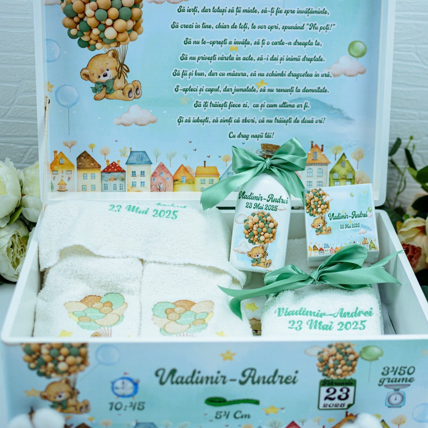 Set trusou botez Ursuletul vesel RoHandWork