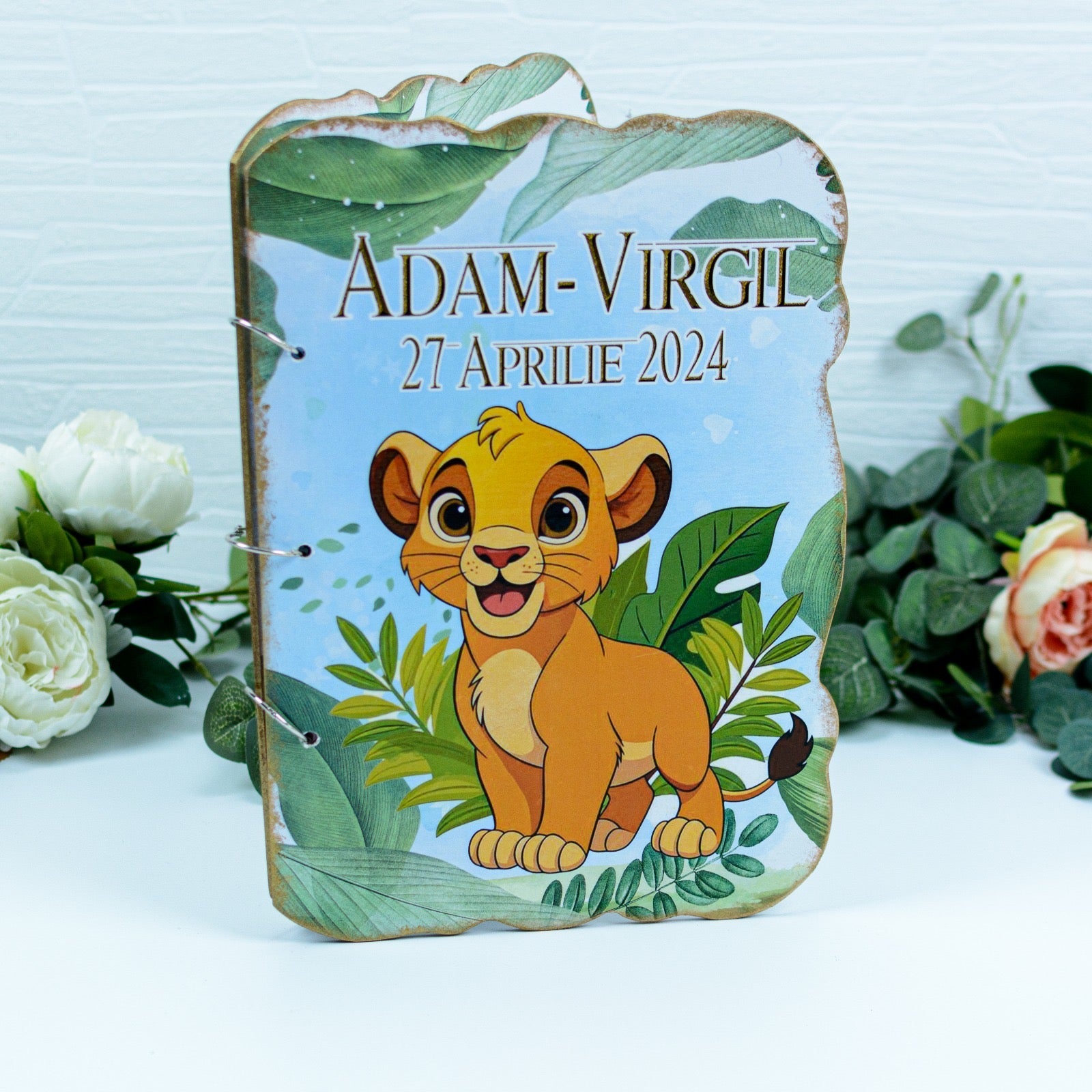 Guestbook Personalizat pentru botez Lion RoHandWork