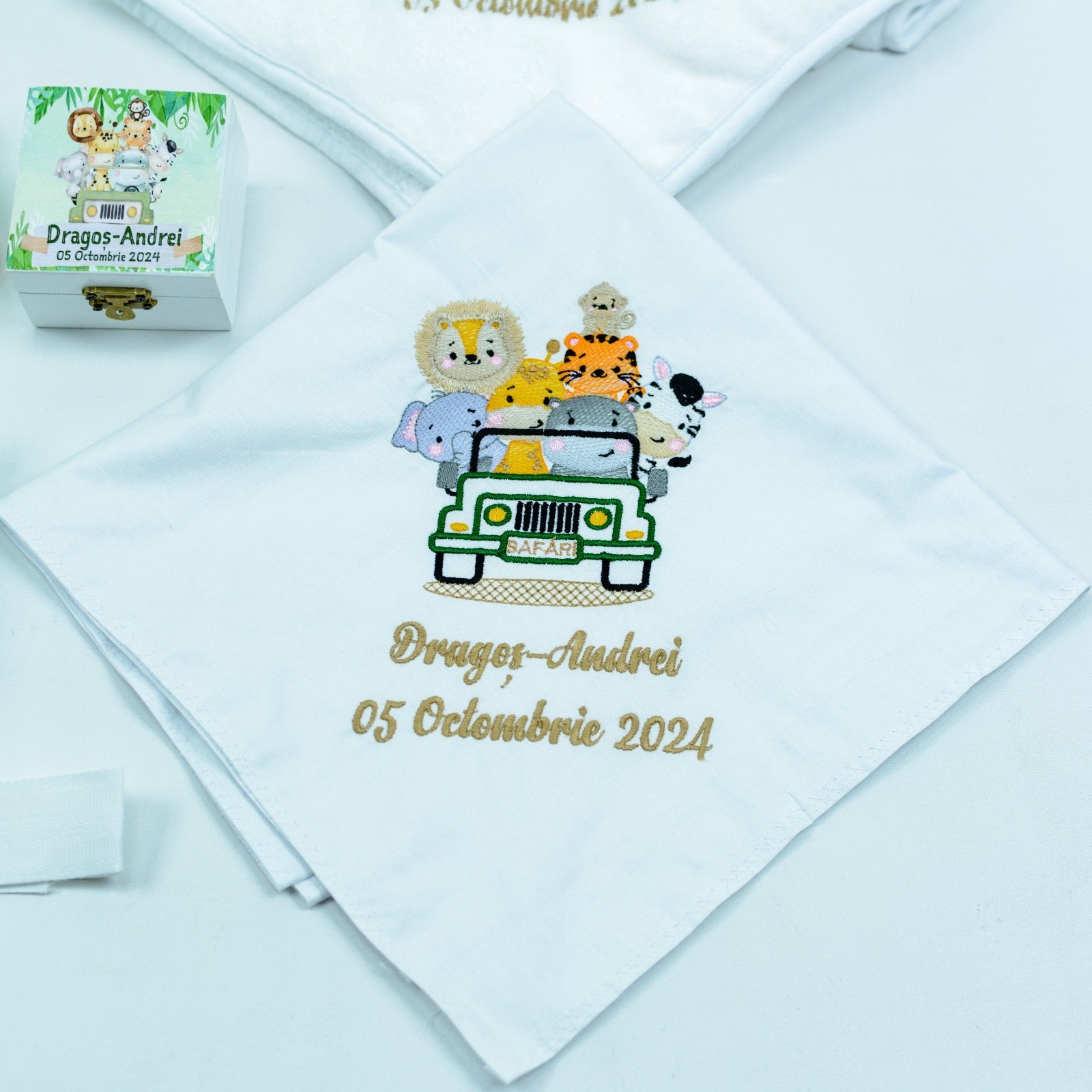 Set trusou botez Animale safari in masina RoHandWork