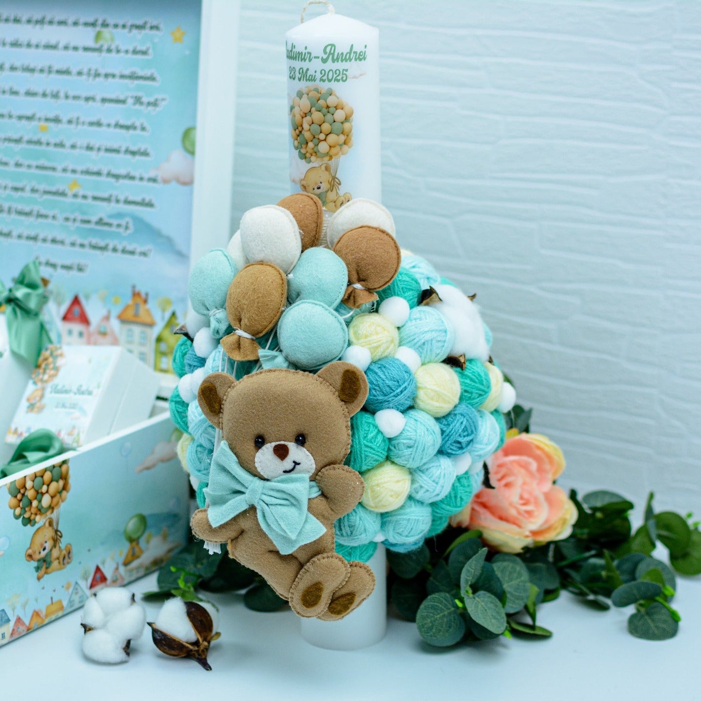 Set trusou botez Ursuletul vesel RoHandWork