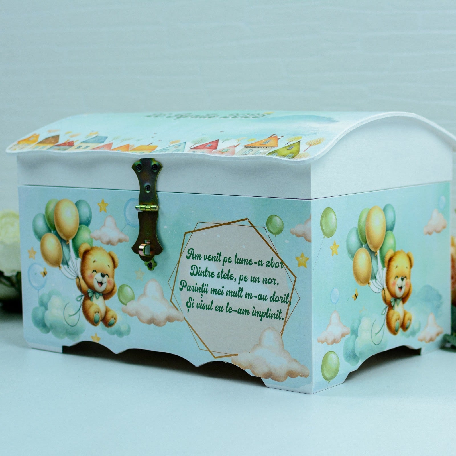 Cufar bani botez Ursulet cu baloane RoHandWork