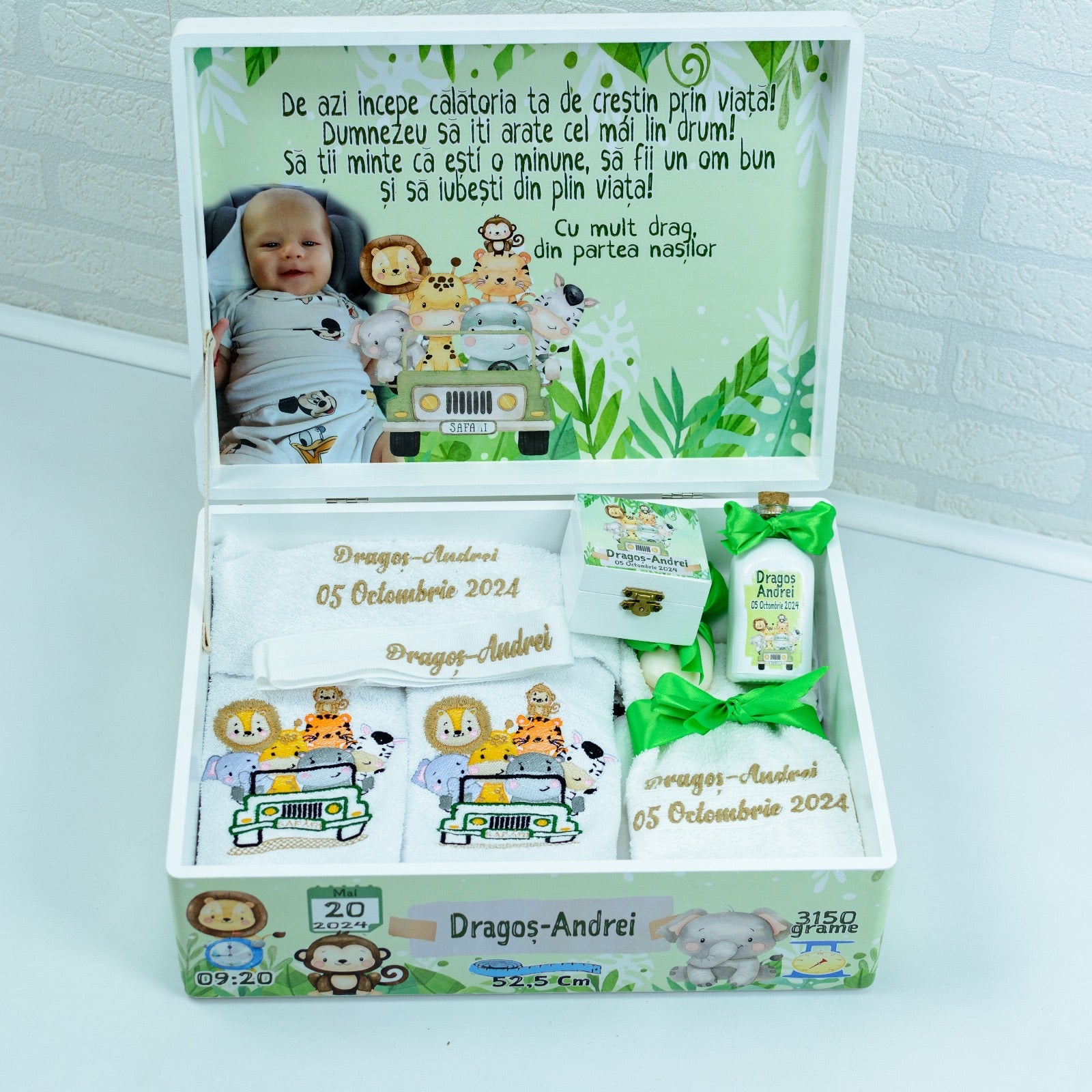 Set trusou botez Animale safari in masina RoHandWork