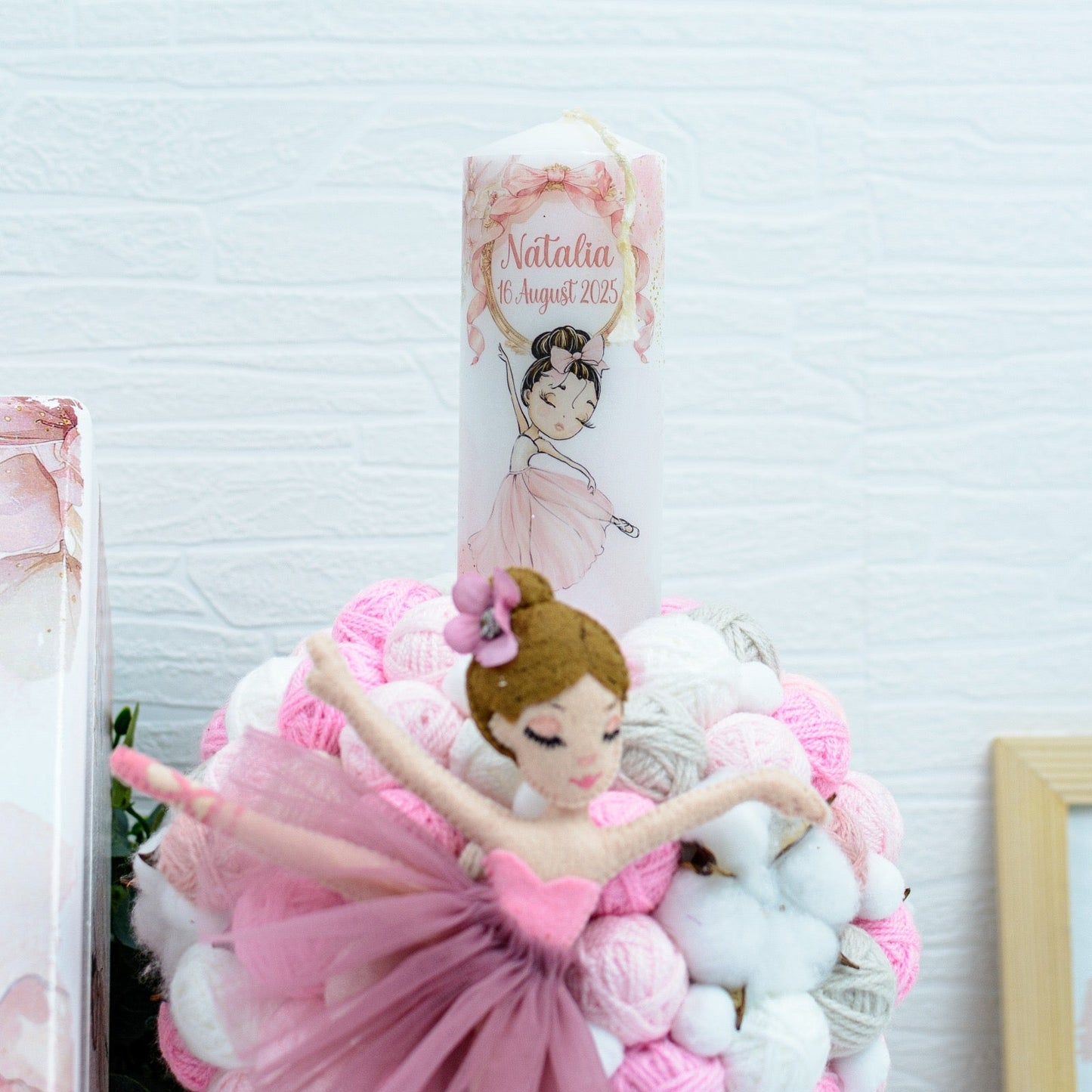 Lumanare Botez gheme Balerina Delicata RoHandWork