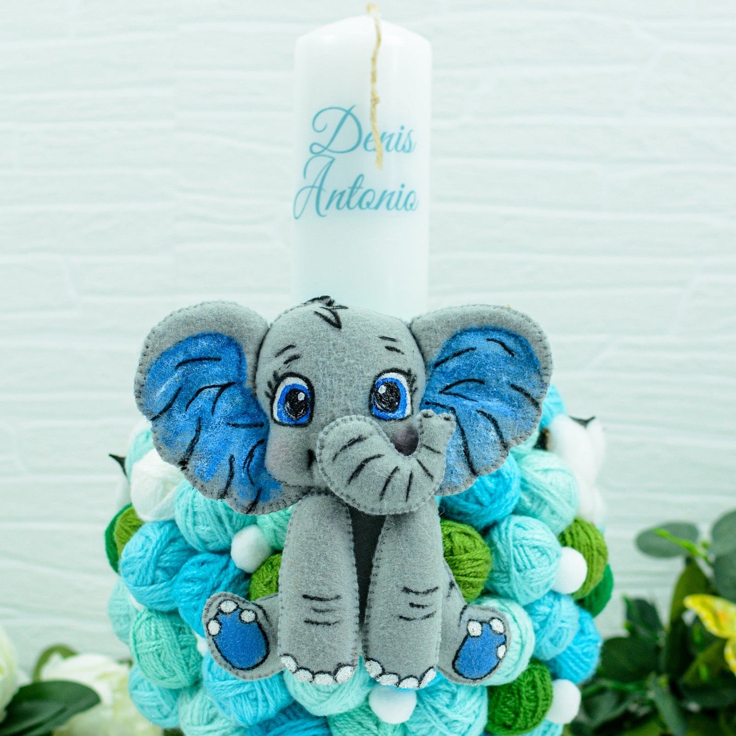 Lumanare Botez gheme Elefant RoHandWork