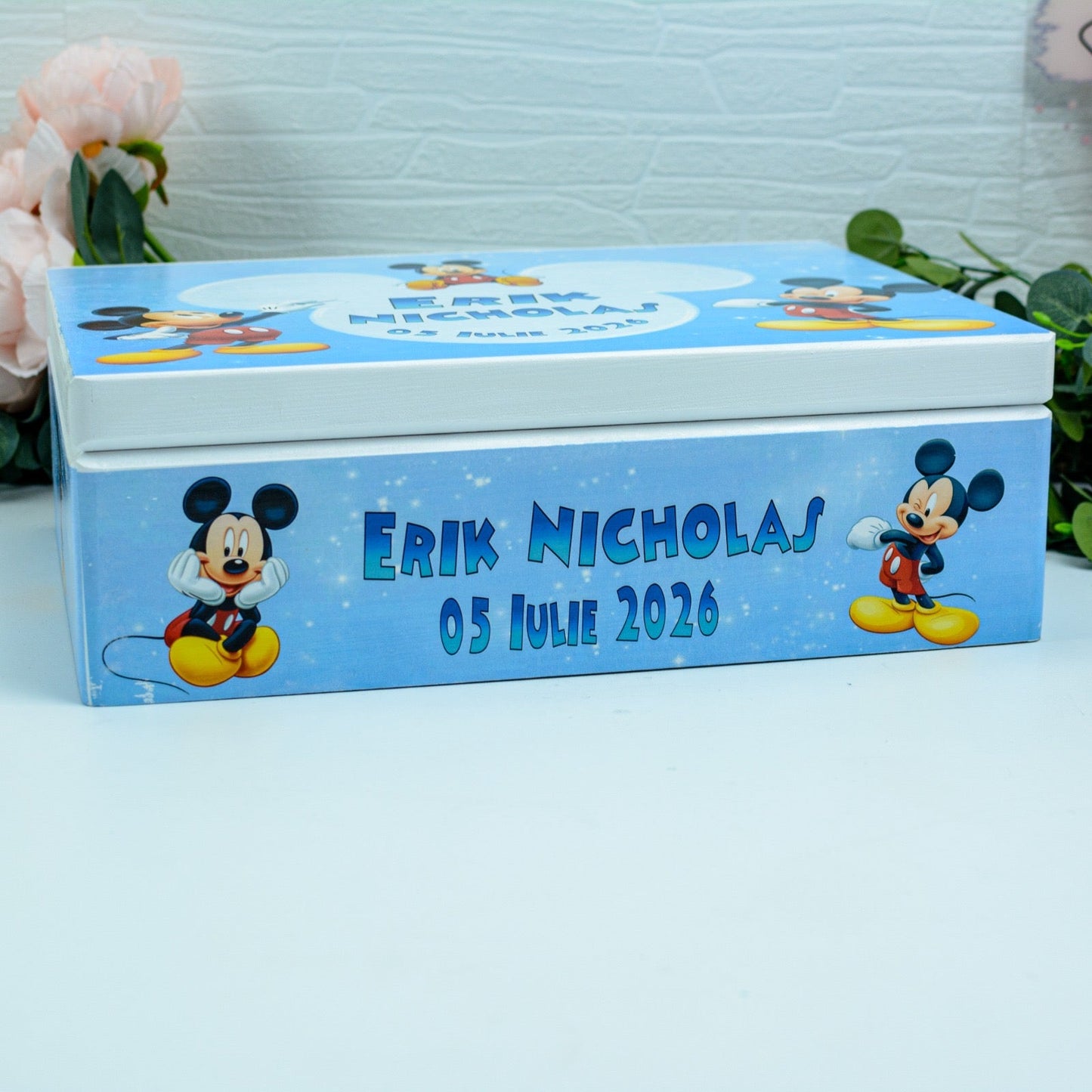 Cutie personalizata de amintiri pentru botez-Mickey RoHandWork
