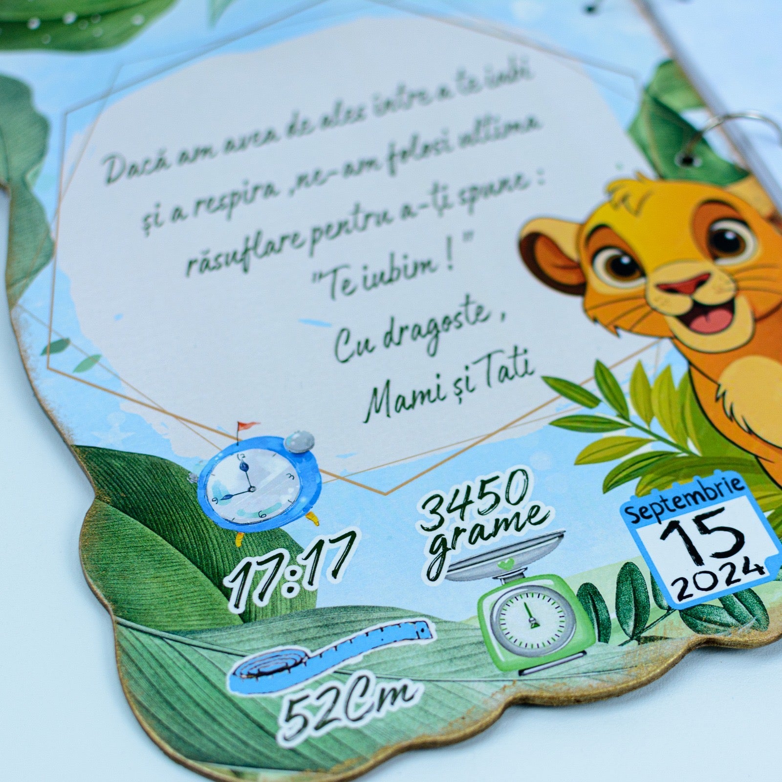 Guestbook Personalizat pentru botez Lion RoHandWork