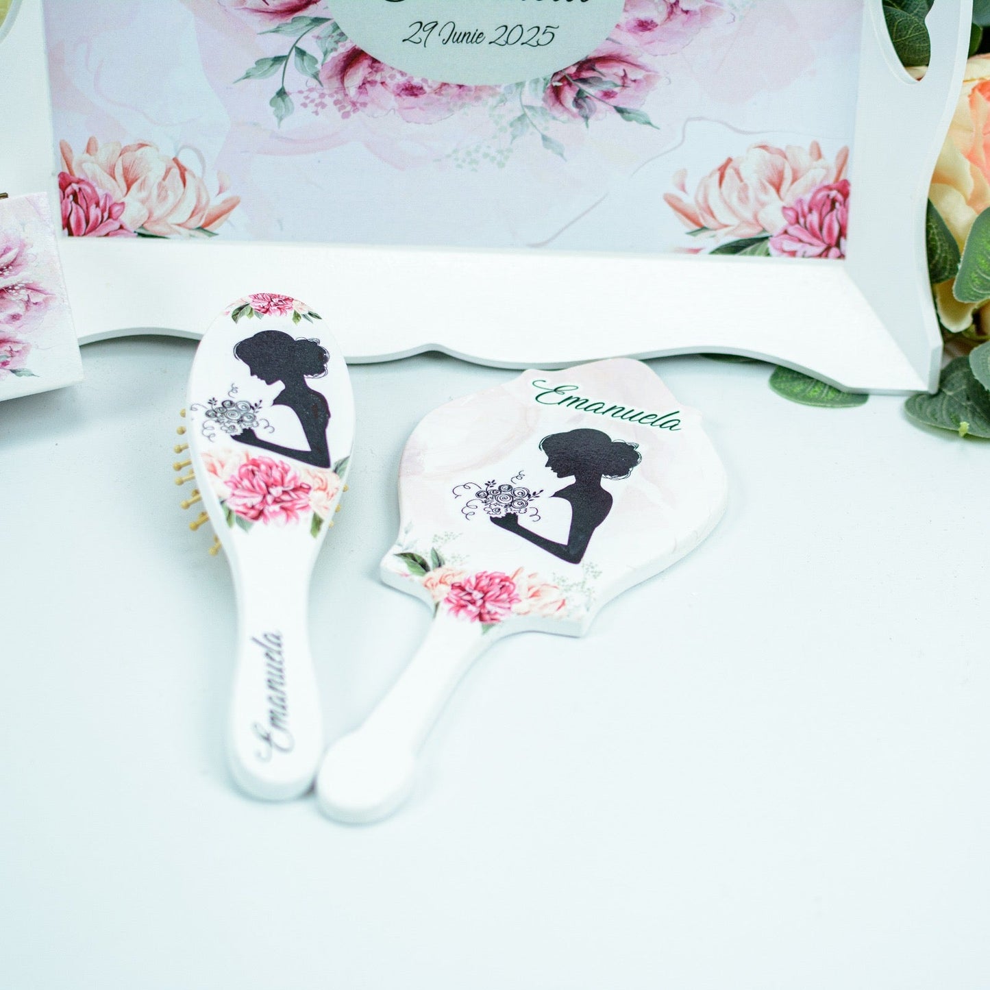 Set gatitul miresei Bujori 2 RoHandWork