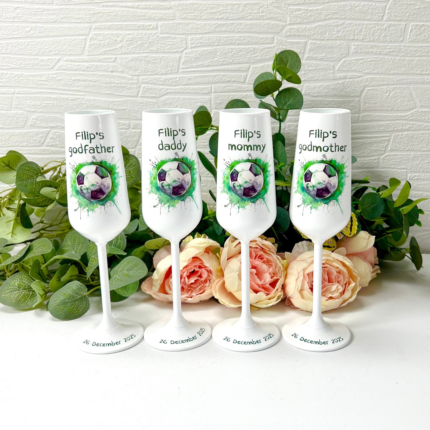 Pahare personalizate botez Fotbal RoHandWork