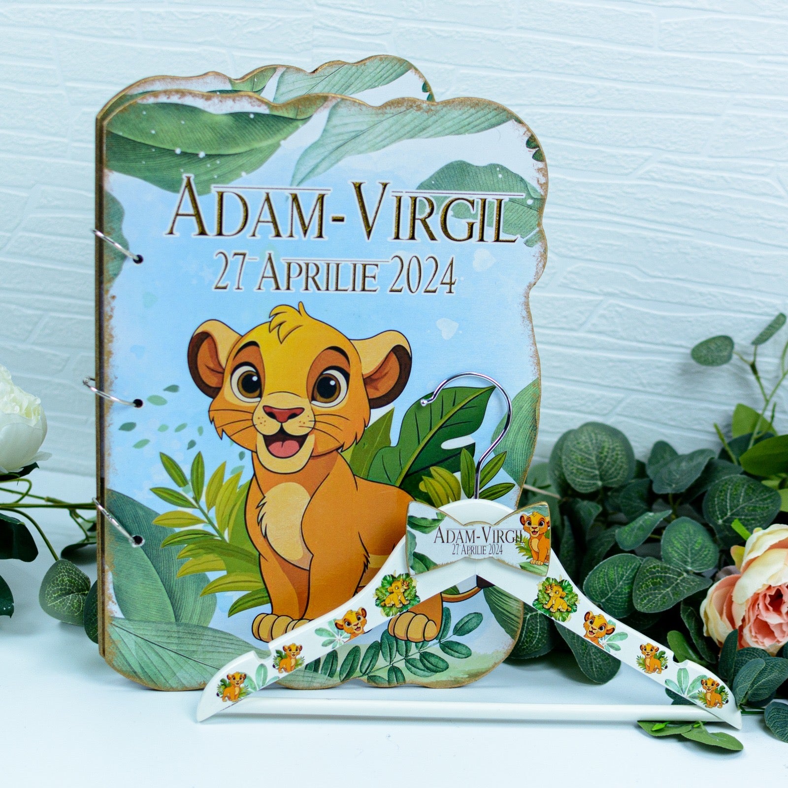 Umeras copil botez personalizat Lion RoHandWork