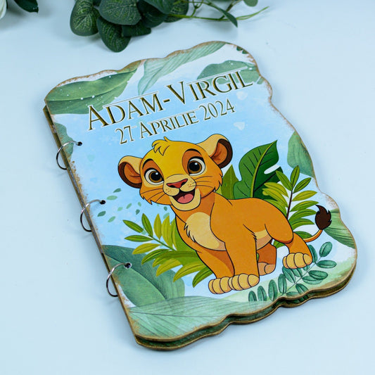 Guestbook Personalizat pentru botez Lion RoHandWork