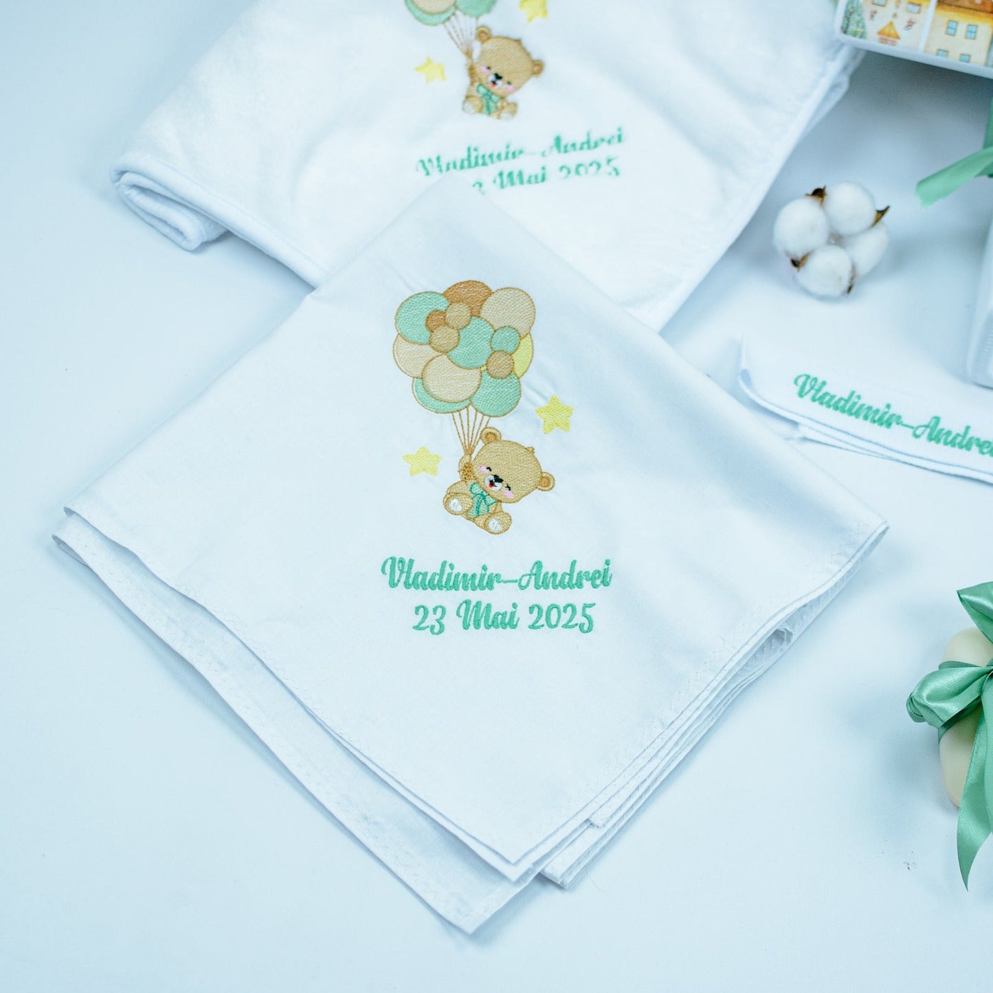Set trusou botez Ursuletul vesel RoHandWork