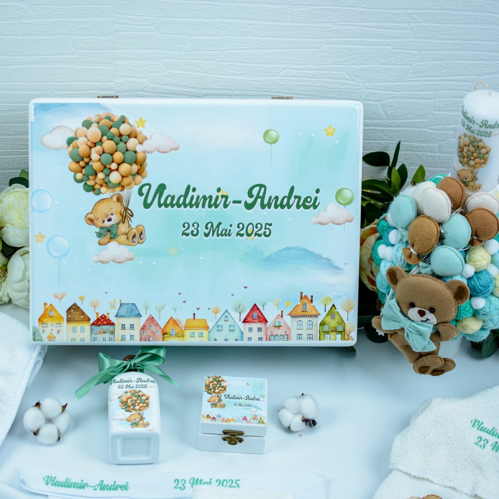 Set trusou botez Ursuletul vesel RoHandWork
