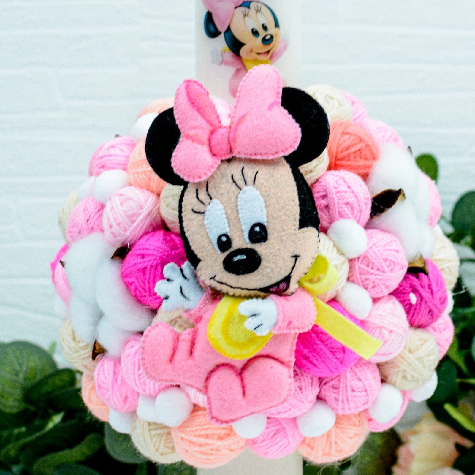 Lumanare Botez cu gheme Baby Minnie RoHandWork