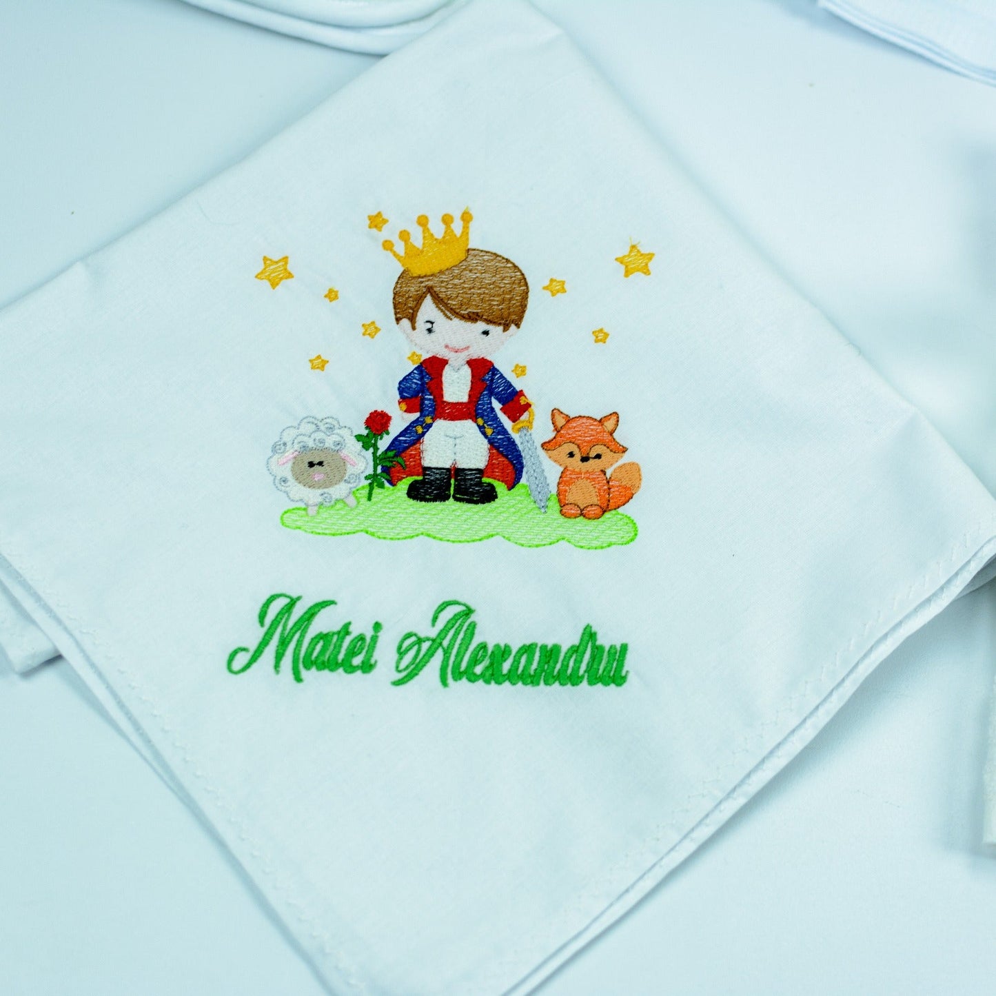 Set trusou botez Micul Print pe luna RoHandWork