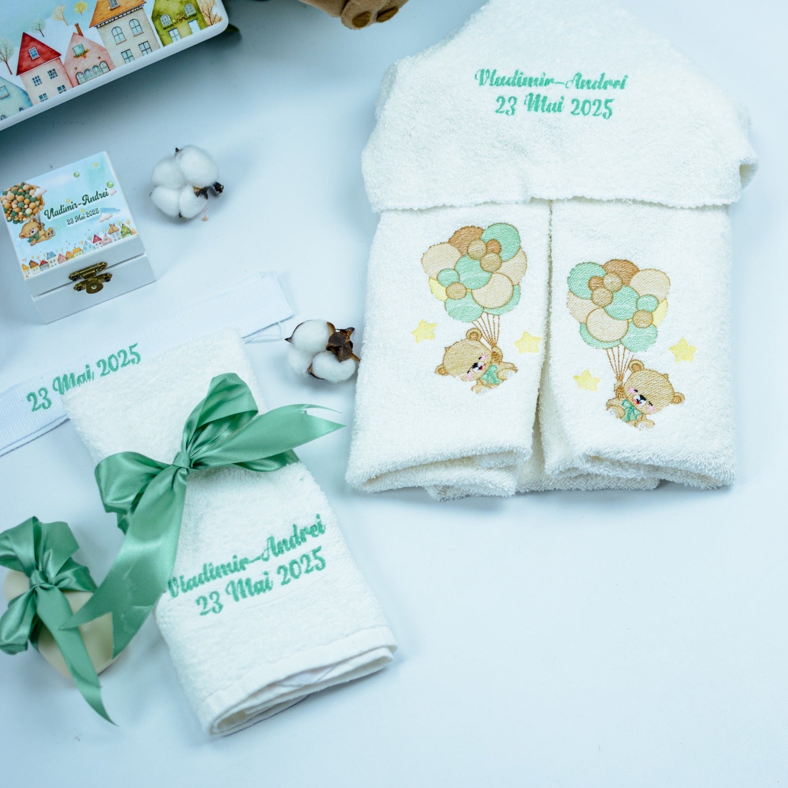 Set trusou botez Ursuletul vesel RoHandWork