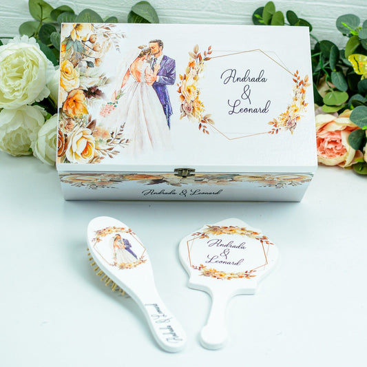 Cutie Amintiri nuntă Flori de toamnă RoHandWork