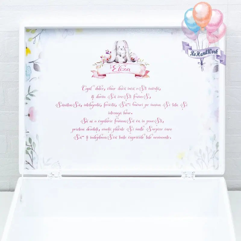 Cutie de amintiri si cutiuta pentru mot iepuras RoHandWork