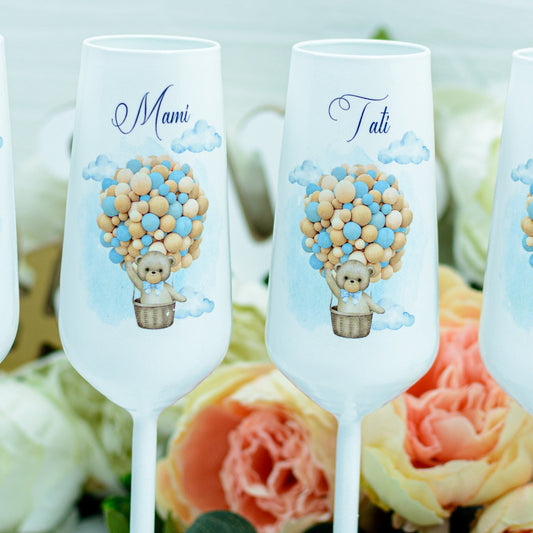 Pahare botez ursulet in balon model 3 RoHandWork