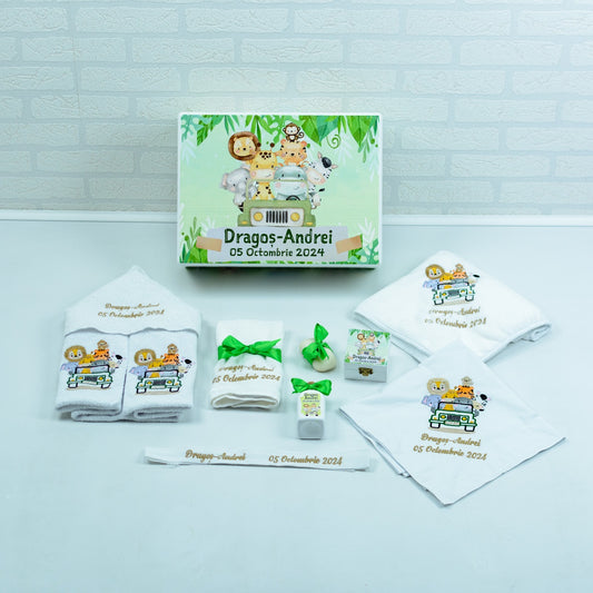 Set trusou botez Animale safari in masina RoHandWork