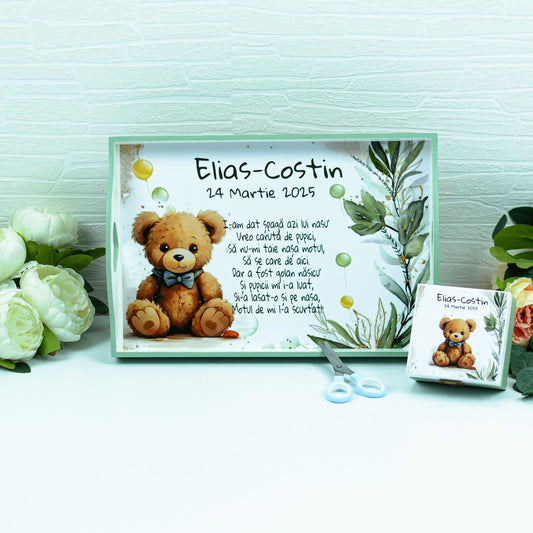 Set mot Urs - set tava taiere mot personalizat RoHandWork