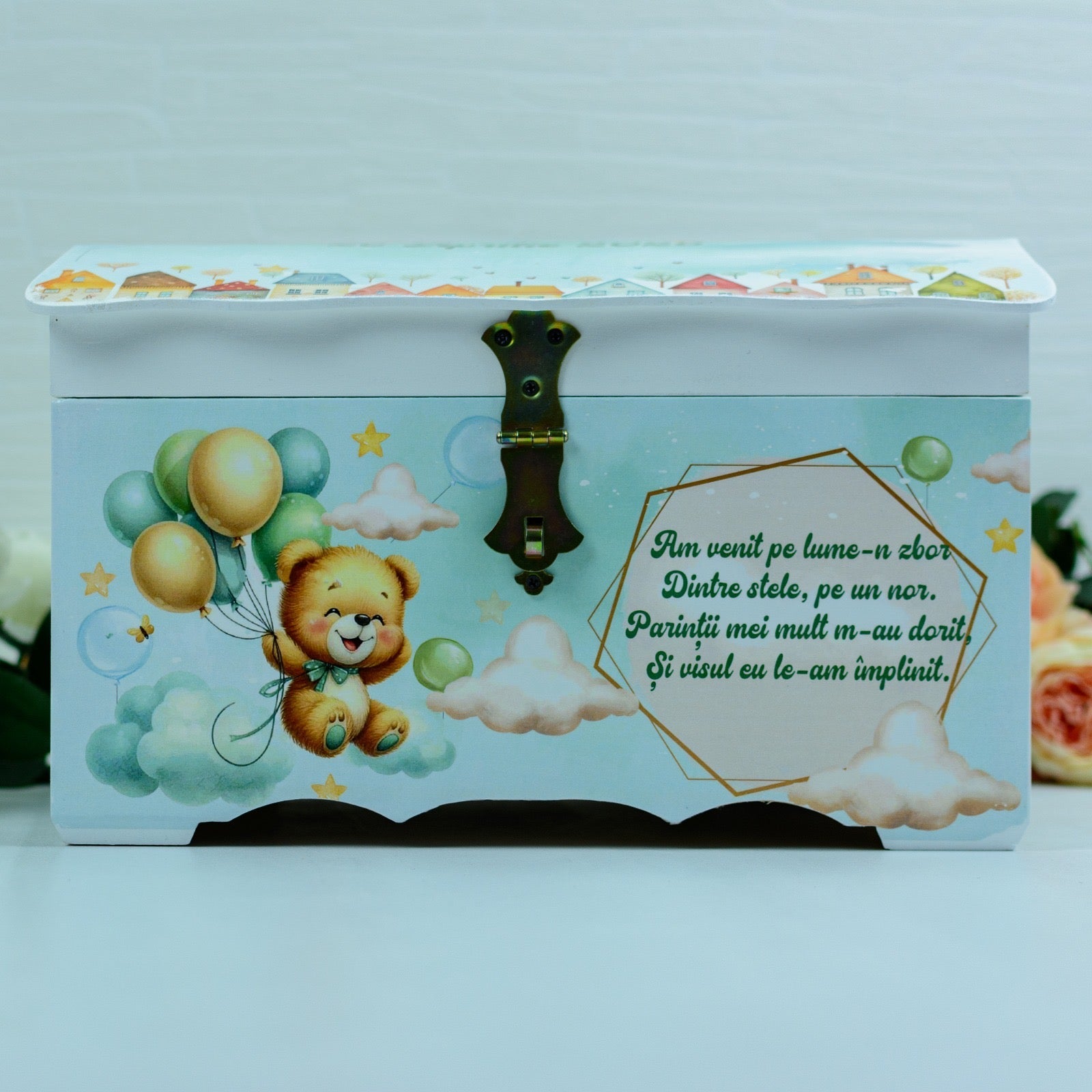 Cufar bani botez Ursulet cu baloane RoHandWork