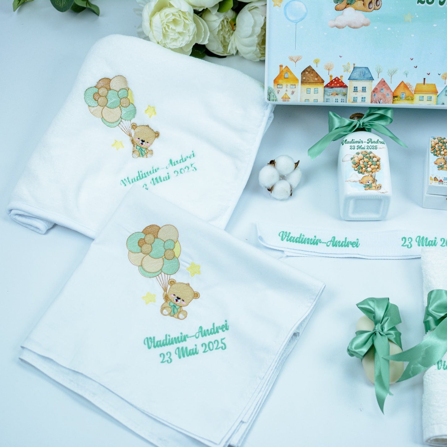 Set trusou botez Ursuletul vesel RoHandWork