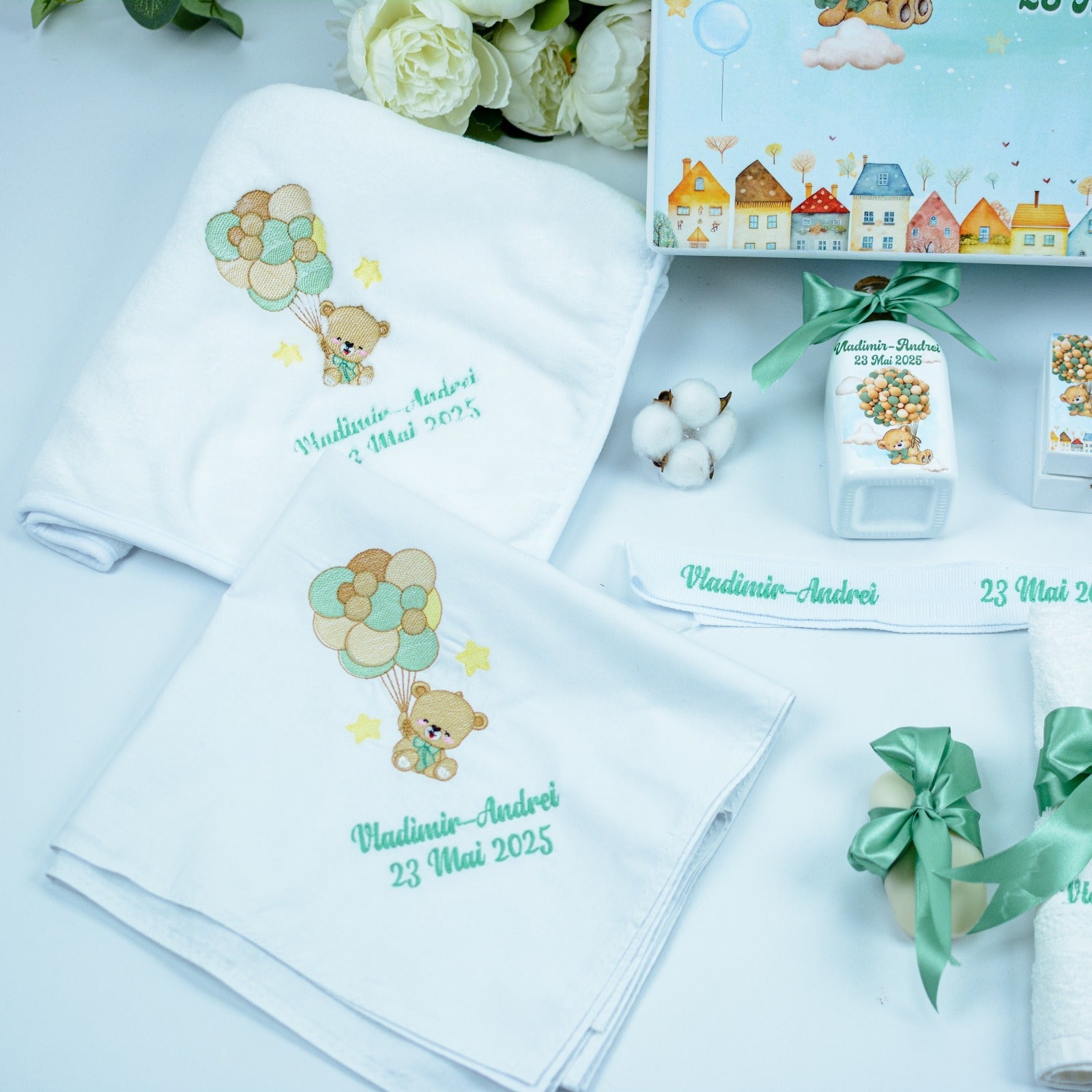 Set trusou botez Ursuletul vesel RoHandWork