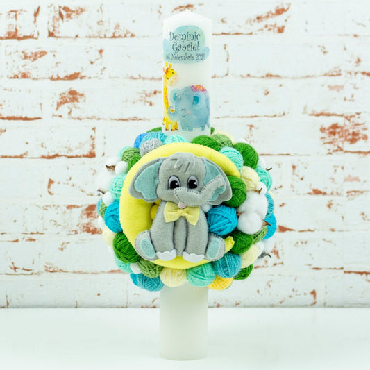 Lumanare gheme cu mascota Elefant RoHandWork