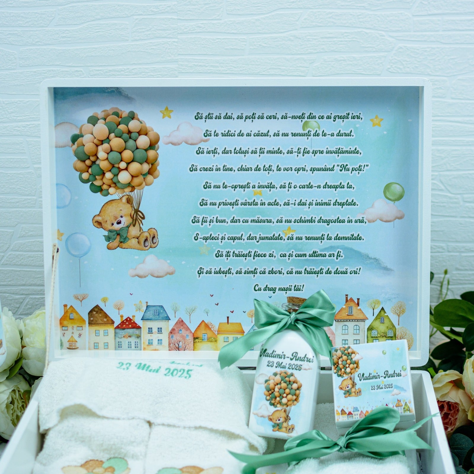 Set trusou botez Ursuletul vesel RoHandWork