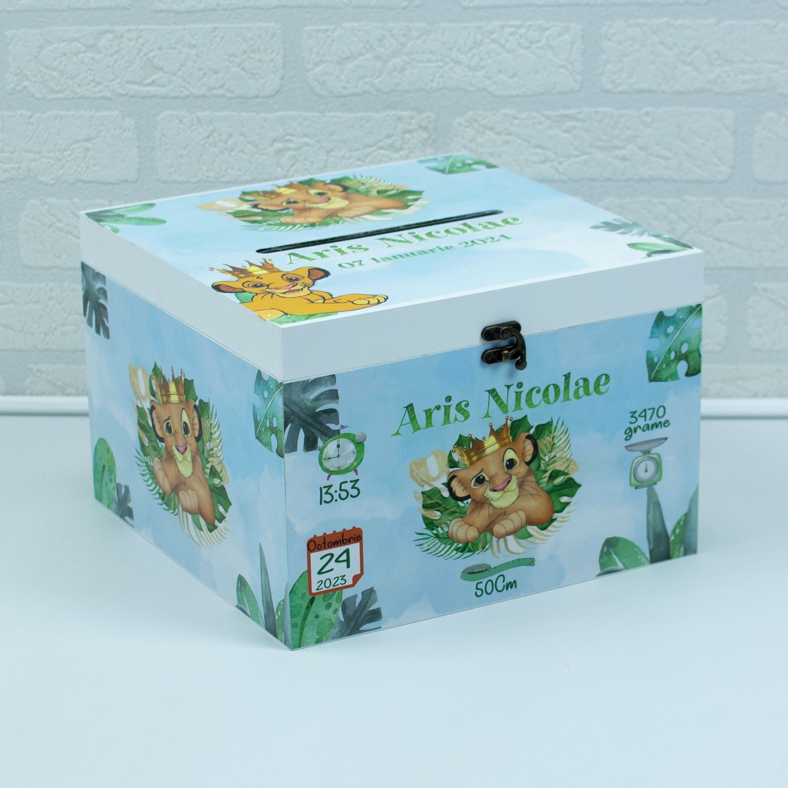 Cufar patrat  bani  botez Leuț RoHandWork
