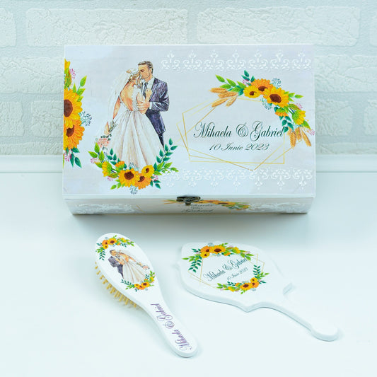 Cutie Amintiri mireasa Floarea soarelui RoHandWork