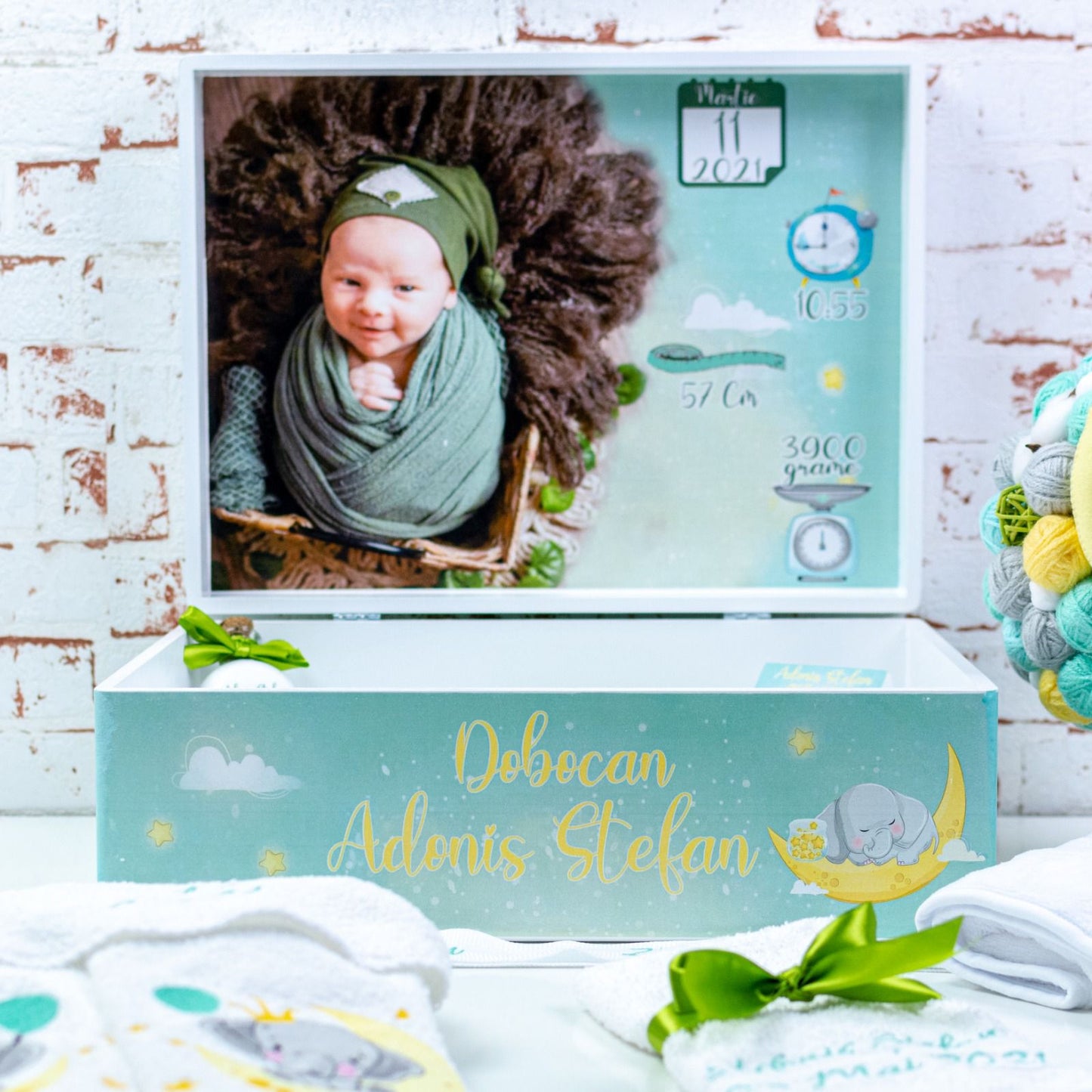 Set trusou botez Elefantel Delicat pe luna - RoHandWork
