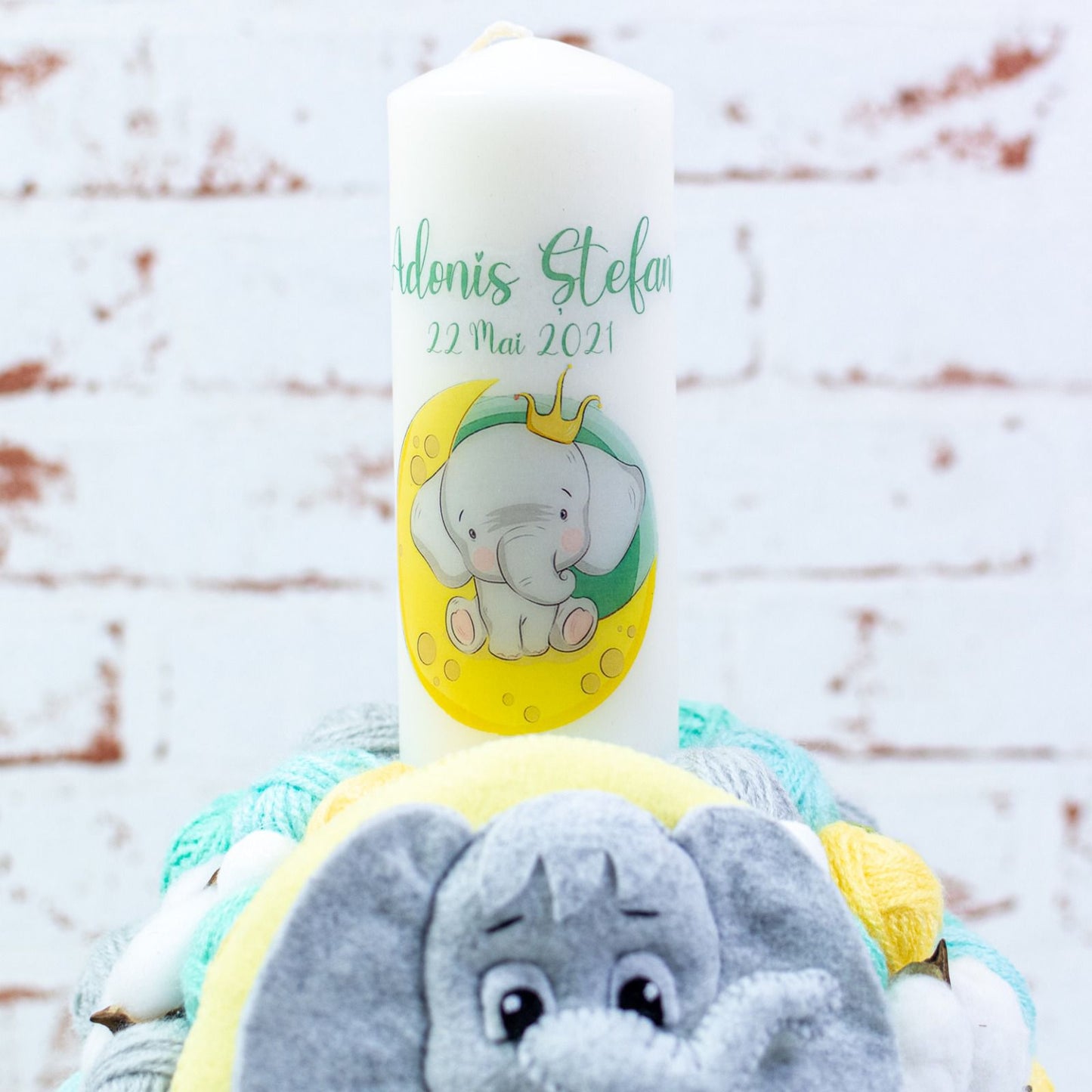 Set trusou botez Elefantel Delicat pe luna - RoHandWork