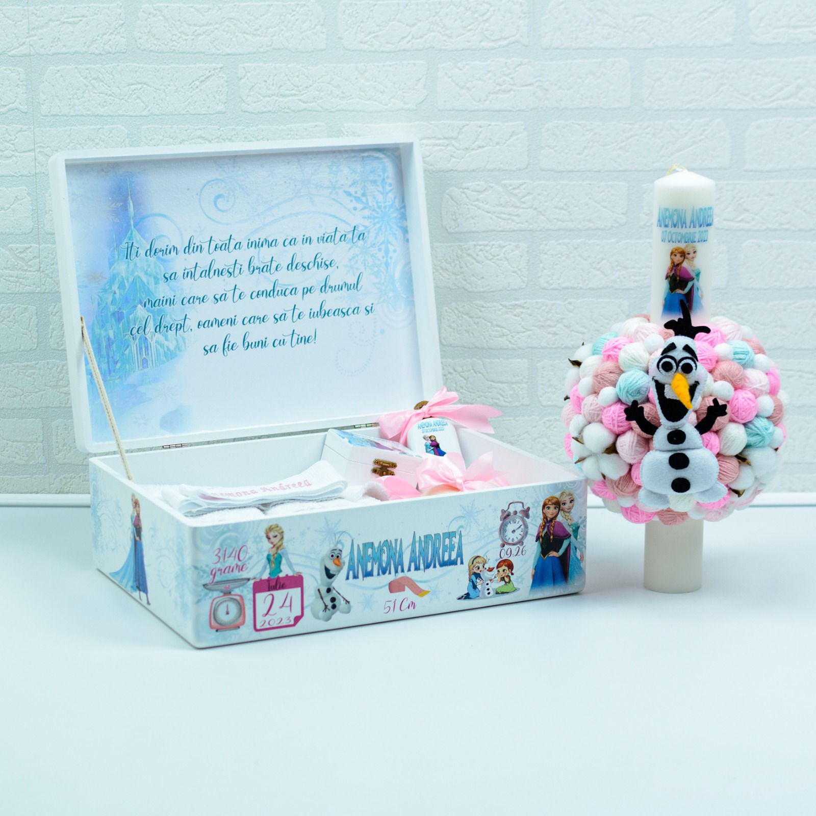 Set trusou botez Elsa,Ana si Olaf - RoHandWork
