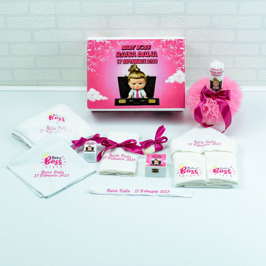 Set trusou botez Baby Boss Fetita - RoHandWork