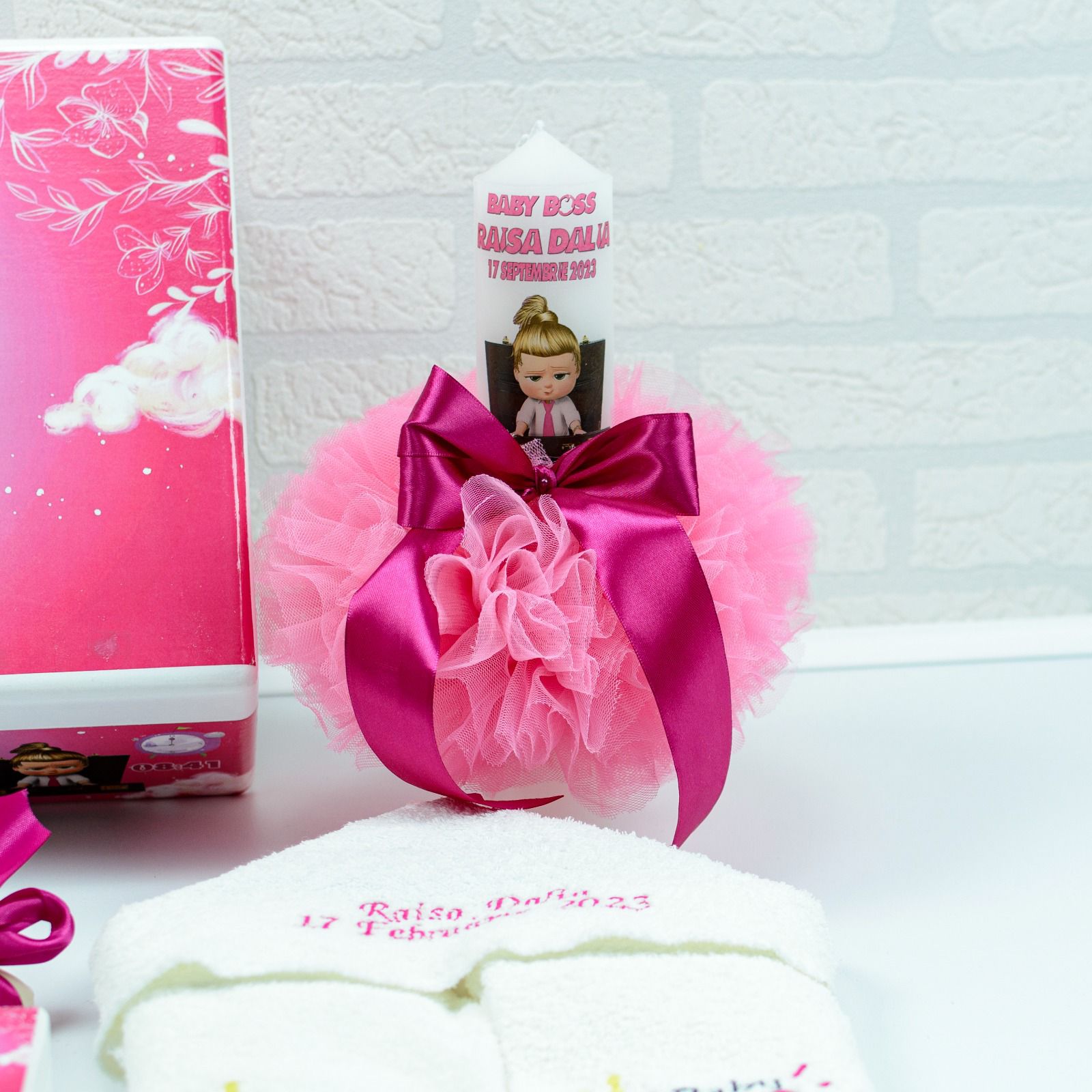 Set trusou botez Baby Boss Fetita - RoHandWork