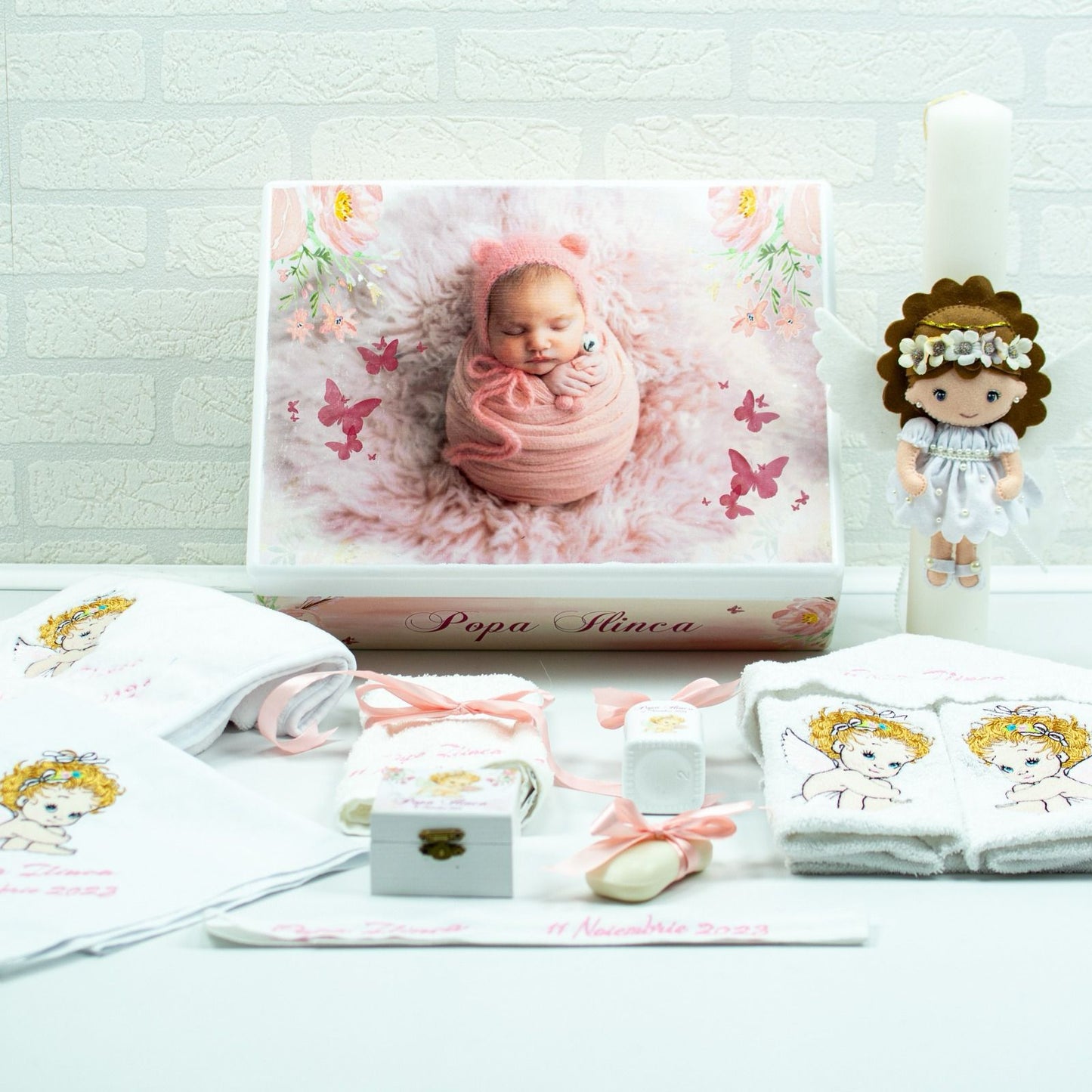 Set trusou botez Ingeras cu Poza - RoHandWork