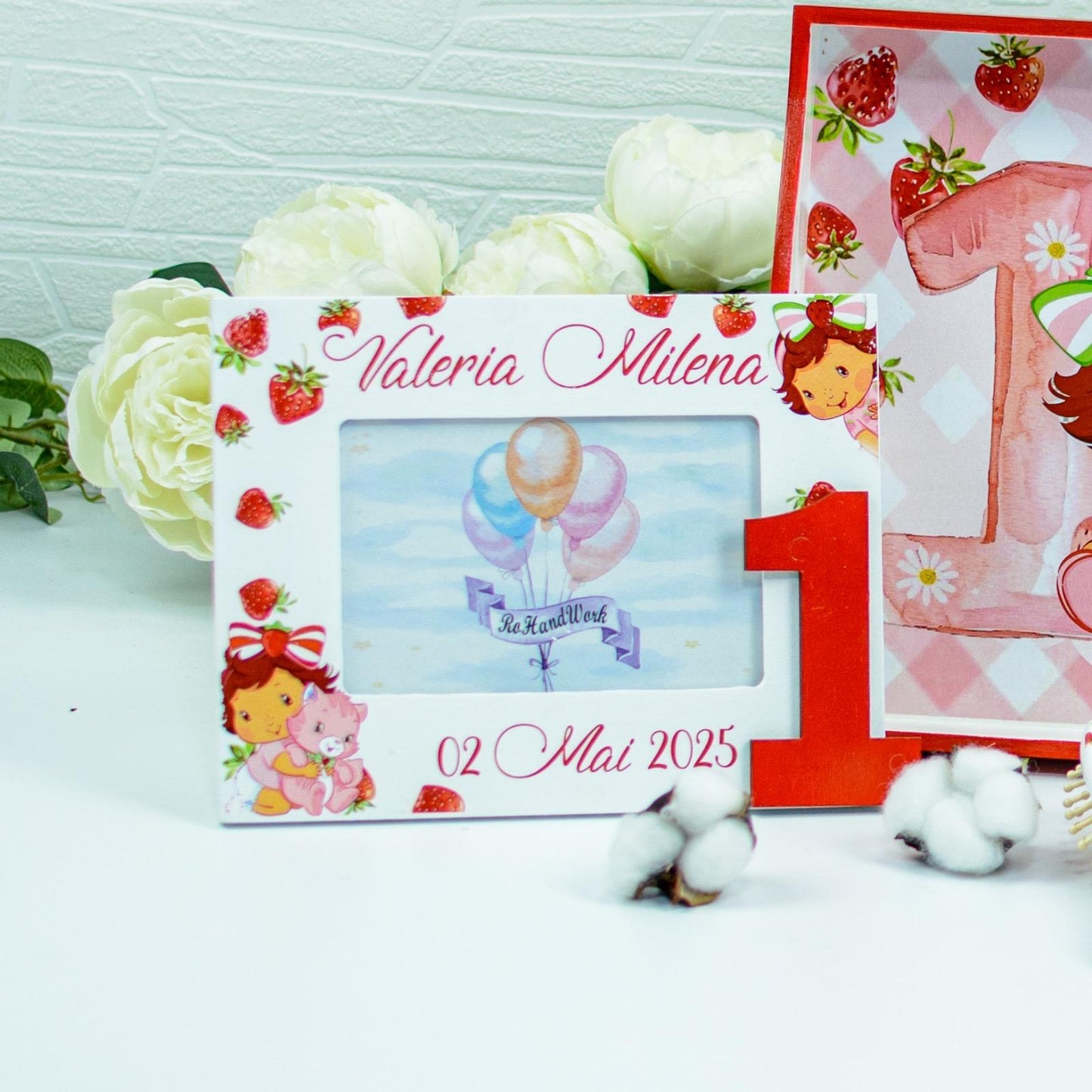 Set tavita turta Căpșunică -set tava pentru taiere mot RoHandWork