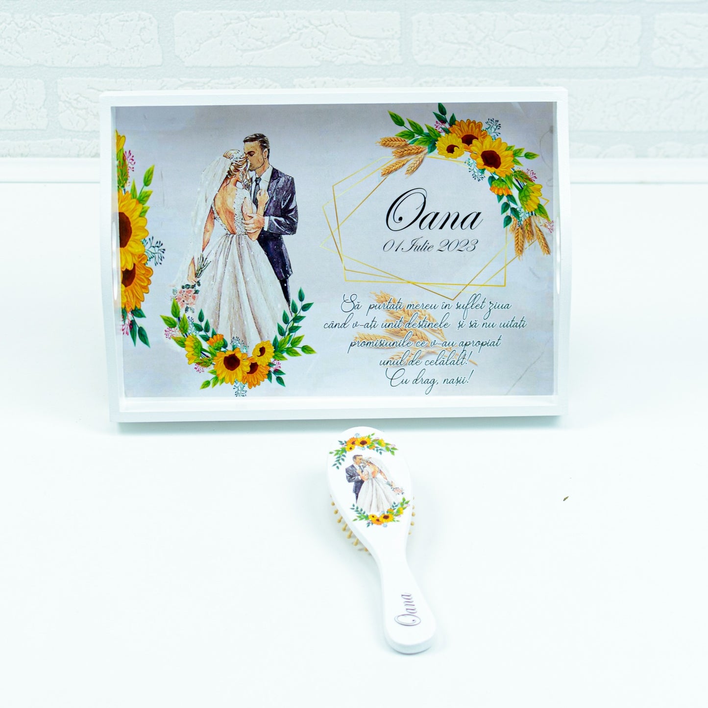 Set gatitul miresei floarea soarelui1 RoHandWork