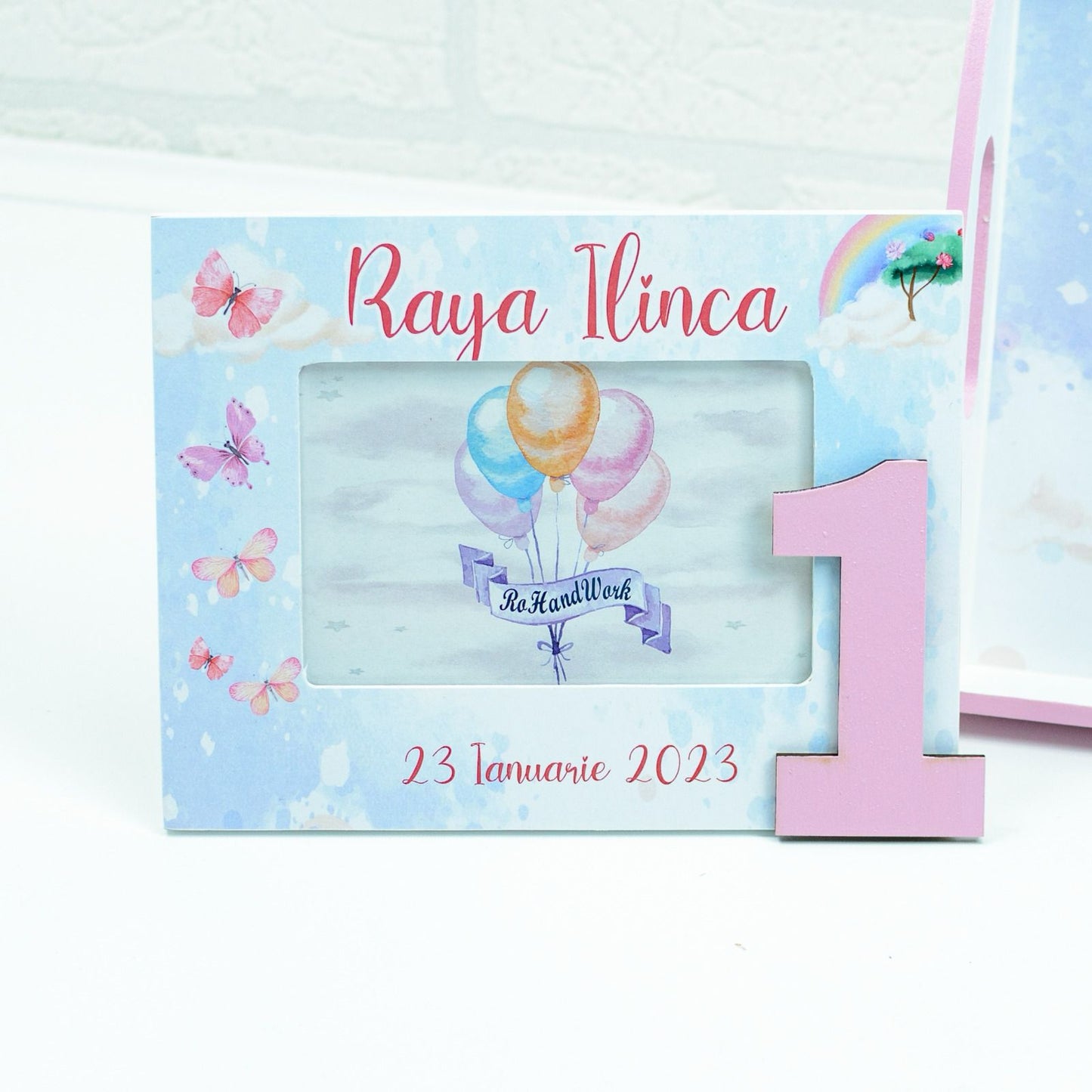 Set mot personalizat cu tema Curcubeu- set tava pentru taiere mot - RoHandWork