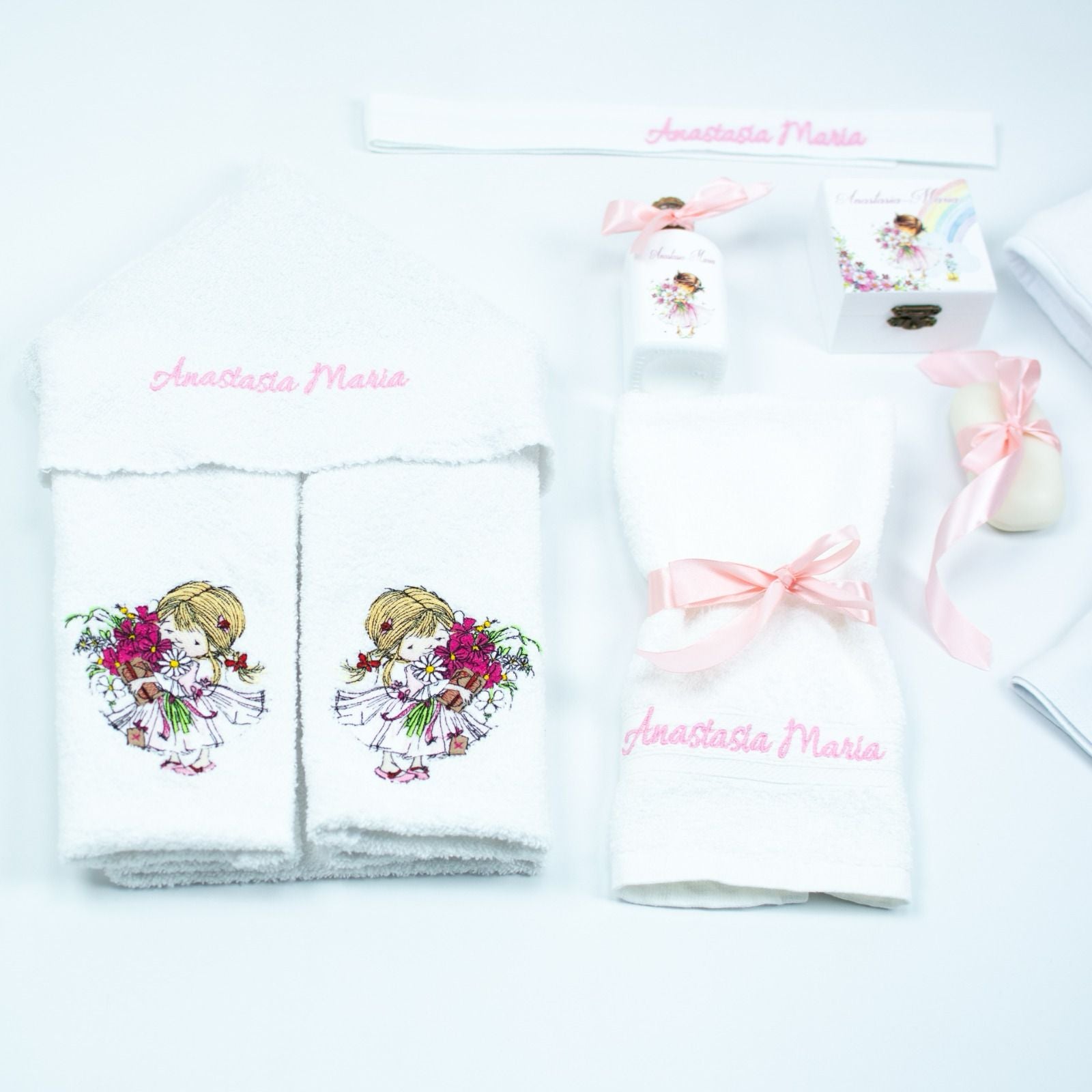 Set trusou botez Fetita Roz - RoHandWork