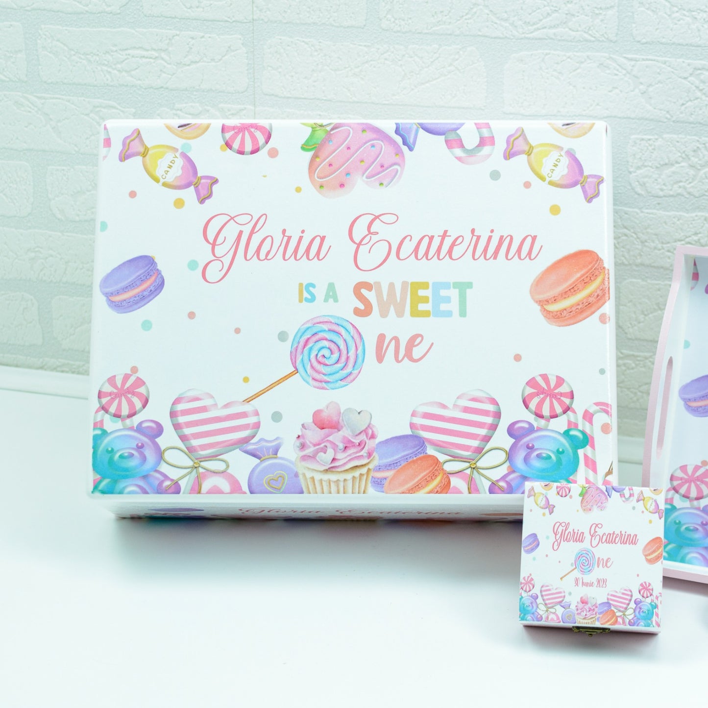 Set turta personalizat Bomboane CandyLand- set tava pentru taiere mot - RoHandWork