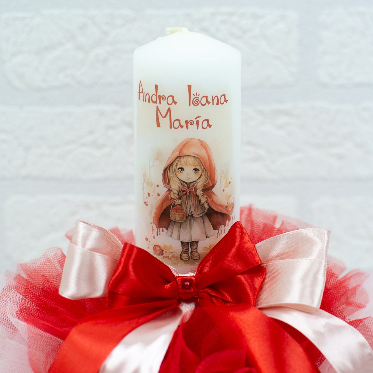 Set trusou botez Scufita Rosie - RoHandWork